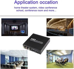 High Resolution HDMI to RCA Converter, Supports 4K Input and 1080P Output