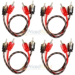 DS18 Ultra Flex 1 Ft RCA Cables 2 Channel Competition Rated Audio RCA-1FT 2 Pair