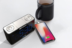 Emerson CKS1507 Smartset Radio Alarm Clock, 1.4″ Blue LED Digital Display, USB