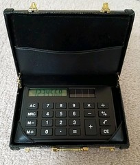 Vintage 2000s Briefcase Calculator And Card Holder w/ Original Box