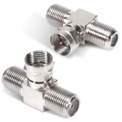 2 Pack Coaxial Cable Splitter, TV Splitter 2 in 1 Out, F Type RG6 Male to Dua…