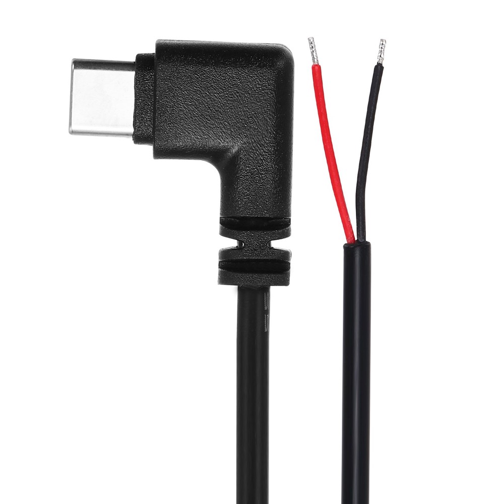 0.25M/0.8Ft Right Angle USB C Male Plug Bare Wire Cable 22AWG 12V 3A 2Pin 4Pcs