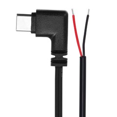 0.25M/0.8Ft Right Angle USB C Male Plug Bare Wire Cable 22AWG 12V 3A 2Pin 4Pcs