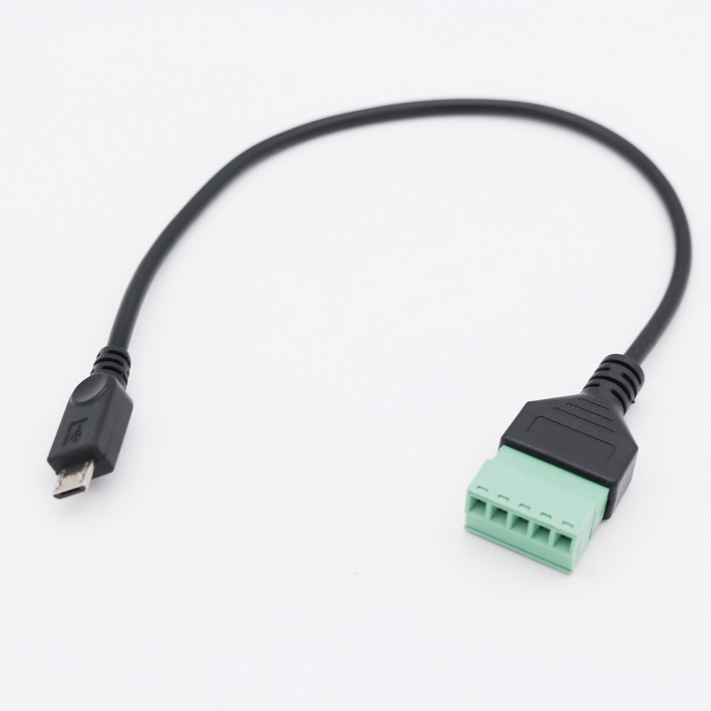 Micro USB Male to 5 Pin Screw Connector with Shield Terminal Plug Adapter Cable