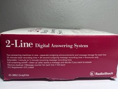 Radio Shack 2-Line Digital Answering Machine 43-3802 Graphite