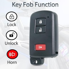 Smart Key Fob Shell Case Replacement Fits for Toyota Tacoma Tundra RAV4 Prius