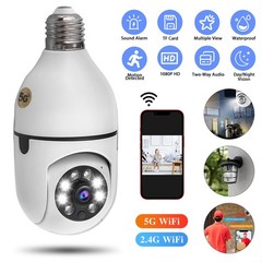 1080P Light Bulb Camera 2.4GHz & 5G WiFi E27 Smart Bulb 360 Security IP Camera
