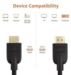 AmazonBasics 25FT (7.6 M) High-Speed 4K Ultra HD HDMI 2.0 Cable Black SHIPS ASAP