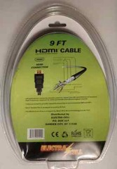 Electra Cell HDMI 9 Foot Audio Video Cable 24k Gold Plated Connectors