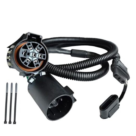 7 Pin to 4 Pin Trailer Wiring Harness Standard 7 Way Plug Socket for Tailgate