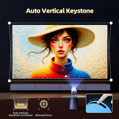 Android13 Projector 1080P 4K Dual WiFi Auto Keystone Speaker Home Office Gift
