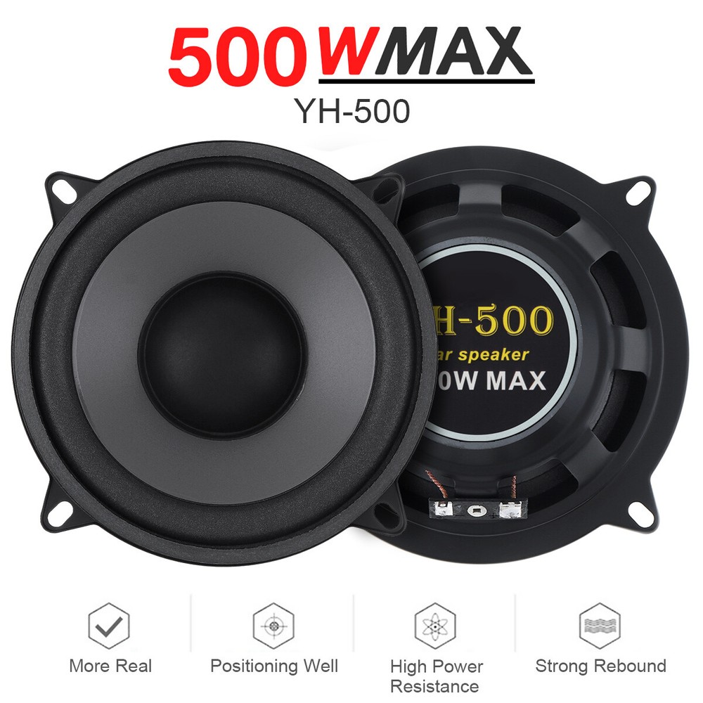 1 Piece 5 Inch 500W 2-Way HiFi Car Coaxial Loud Speaker Full Range Frequency US