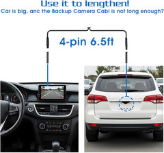 4 Pin Extension Cord Dash Cam 6.5Ft Backup Camera Extension Cable Mirror Cam Ext