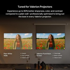 Valerion 120″ PureVision Motorized Screen, 4K/8K UHD, Laser Speckle Reduction