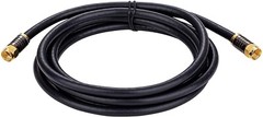 RG6 Quad Shield Coax Cable w/F-Connectors White/Black / 3ft – 100ft / 2-Pack LOT