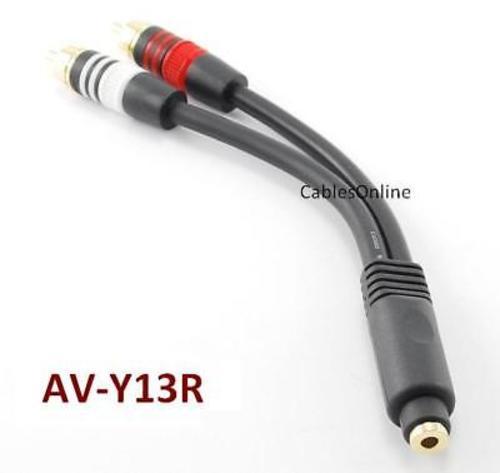6″ Premium 22AWG 3.5mm Stereo Female to 2-RCA Male Cable