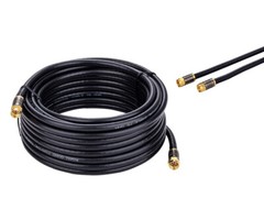 RG6 QUAD Shield Coax Cable Black TV Antenna Satellite 3ft-100ft Multi-Pack Lot