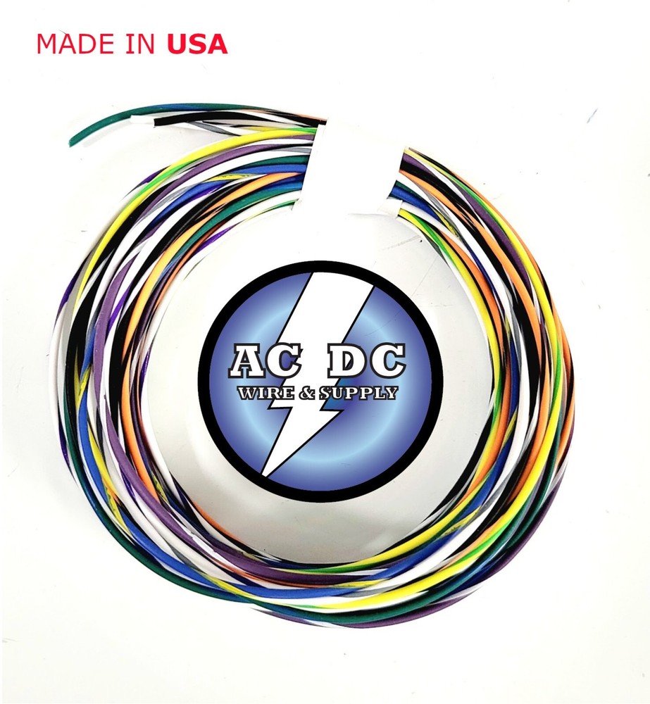 22 AWG TXL HIGH TEMP AUTOMOTIVE WIRE 8 STRIPED COLORS 25 FT EACH 200 FEET (B)