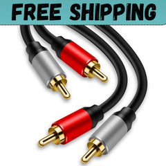 2RCA to 2RCA Cable 3Ft Gold-Plated 2 RCA Male to 2 RCA Male Stereo Audio Cabl…