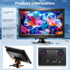 10.1 Inch Small Monitor TV & Car Video Player with 1024 * 600P | Security Monito
