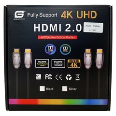 Gigacord AOC Fiber Optic HDMI 2.0 4K UHD 18gbps HDCP 2.2 HDR 10, 15m / 50ft