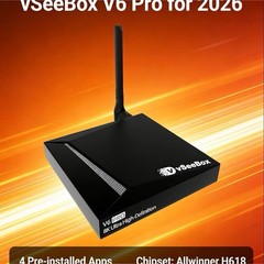 vSeeBox V6 Pro Android 14 Streaming Box 32GB 8K 4320p 4K Black