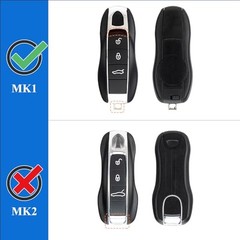3-Piece Painted Key Cover Key Fob Shell Compatible with Porsche Key White