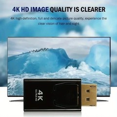 4K DisplayPort to HDMI Adapter – DP to HDMI Male to Female Converter for PC,