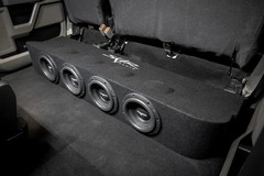 NEW QUAD 8″ 3200W LOADED SUB BOX FITS 2017-2025 FORD SUPER DUTY SUPERCREW CAB