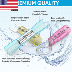 120Pcs Heat Shrink Wire Connectors, Waterproof Automotive Marine Electrical Term