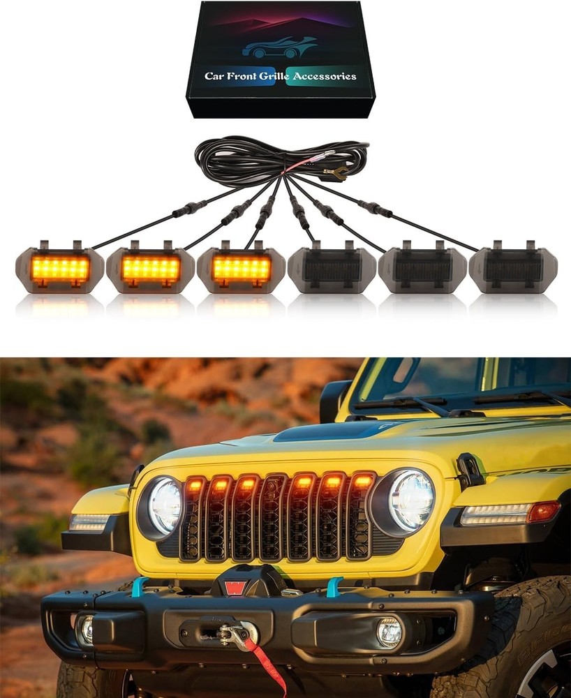 LED Grill Lights for Jeep Wrangler JL 2024 2025 Grille Lights Wrangler JL Acc…
