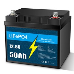 12V 50Ah LiFePO4 Lithium Battery 50A BMS Deep Cycles for Trolling Motor Solar
