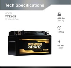 YTZ10S 12V 8.6AH 220CCA Battery for HONDA CBR600RR 03-04, 05-07