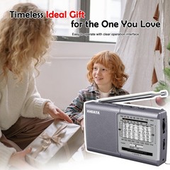 XHDATA D219 Radio Portable AM FM Small Battery Operated Radio w/ Great Reception