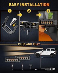 6in LED Light Bar, 50W 2300LM Lens Spot Lights, LED Fog Lights – White&Amber