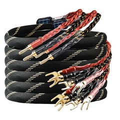 9 AWG Audiophile Speaker Cable 2 Banana to 4 Spades 8.2ft