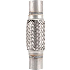 4 Pack 2 x 6 Inches Stainless Steel Heavy Duty Exhaust Flex Pipe, Double Braid