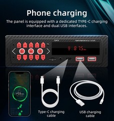 ESSGOO Stereo MP3 Player Audio SD USB Head Unit Radio Bluetooth FM 1DIN Car