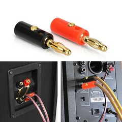 40Pcs Gold Plated 4mm Banana Plugs Audio Jack Speaker Wire Cable Screw Connector