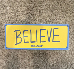 Ted Lasso BELIEVE Blue/Yellow Light Box Sign, Wall Mountable, USB