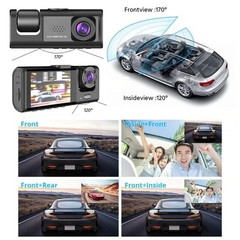Dash Cam HD WIFI Car Dual Lens Front/Rear/Inside Video Recorder Camera G-sensor
