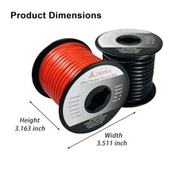 ZIGPEO 10 AWG Silicone Wire 50FT, Extra Flexible 10 Assorted Sizes , Colors