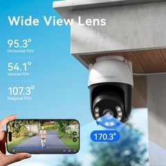 8MP PTZ Security Camera System 12” Monitor Outdoor Wireless Audio PTZ 10CH 2TB