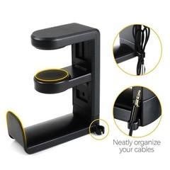 2X Rotating Headphone Stand Gaming Headset Holder Adjustable Under Desk Hanger