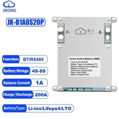 JK Smart BMS 4S-8S 200A Li-ion LiFePo4 Battery BMS w/1A Active Balanced BT lot