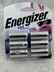 Energizer 123 CR123 Lithium Batteries 6 Counts Exp. 12-2035 Factory Sealed NEW