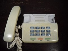 Vintage Radio Shack Digna Fashion Phone 43-384 Beige Speckled Push Button Desk