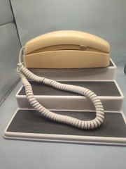 Vintage AT&T Trimline 230 Phone Beige Curly Corded Landline Desk Telephone