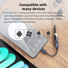 FiiO KA11 USB C to 3.5mm Audio Adapter 32bit/384KHz ( Black, Type-C )