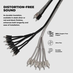 DS18 R2M12M/SLV Level 2 RCA 100% Copper OFC Y Connector 2 MALE to 12 MALE 1.5 FT
